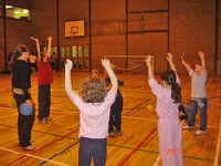 Children participating in indoor sports 