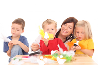 Children making decorations