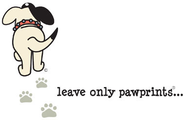 Green Dog Walkers - Leave Only Pawprints logo
