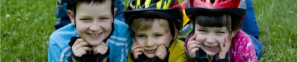 Child Cyclists relaxing