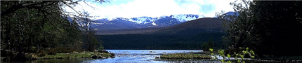 Scenery river snow hills