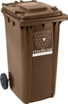 a brown bin for all organic garden and kitchen waste