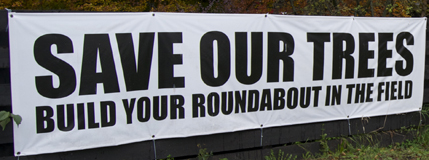 western link road - save our trees Image showing Save our Trees protest sign
