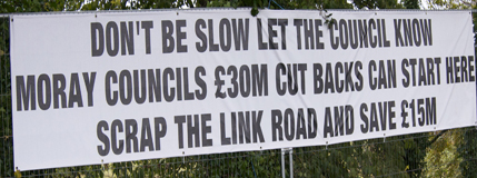 western link road - save £15million Image showing a protest sign