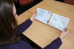 Placing envelope A into envelope B